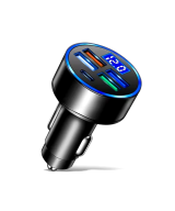 Adaptador de carga de cigarrera para vehiculo 5 puertos USB PD QC3.0 USB-C 250W