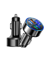 Adaptador de carga de cigarrera para vehiculo 5 puertos USB PD QC3.0 USB-C 250W