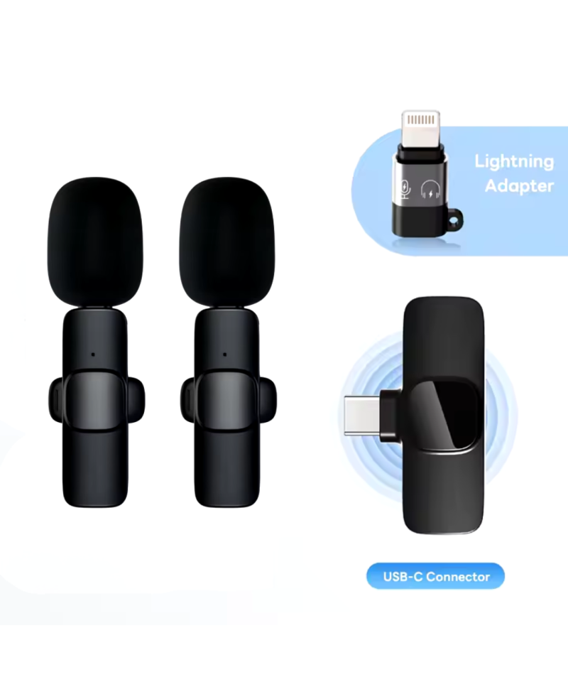 Microfono Lavalier Inalambrico para Celular Tipo USB-C / LIGHTNING (2U)