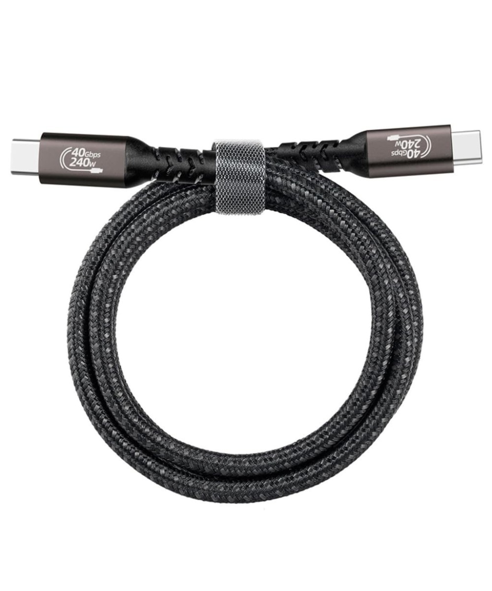 Thunderbolt 4 USB-C Cable 3.3ft - 40Gbps 8K Video 240W Charging - Nylon Braided
