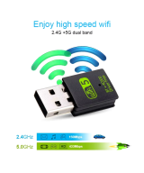 Adaptador USB WIFI y Bluetooth 2 en 1 banda dual 2.4G y 5.8G 600MBPS