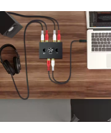 Conmutador de audio estereo RCA bidireccional 2 entradas 1 salida