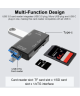 Lector de memorias TF / micro SD OTG 3 en 1 USB-C / micro USB / USB