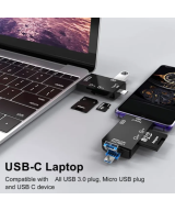Lector de memorias TF / micro SD OTG 3 en 1 USB-C / micro USB / USB