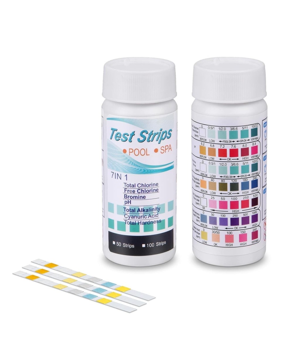 kit de 100 Tiras para medir PH en agua 7 en 1