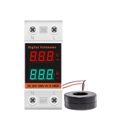 Medidor de corriente y voltaje externo para riel YHC45-2042VA