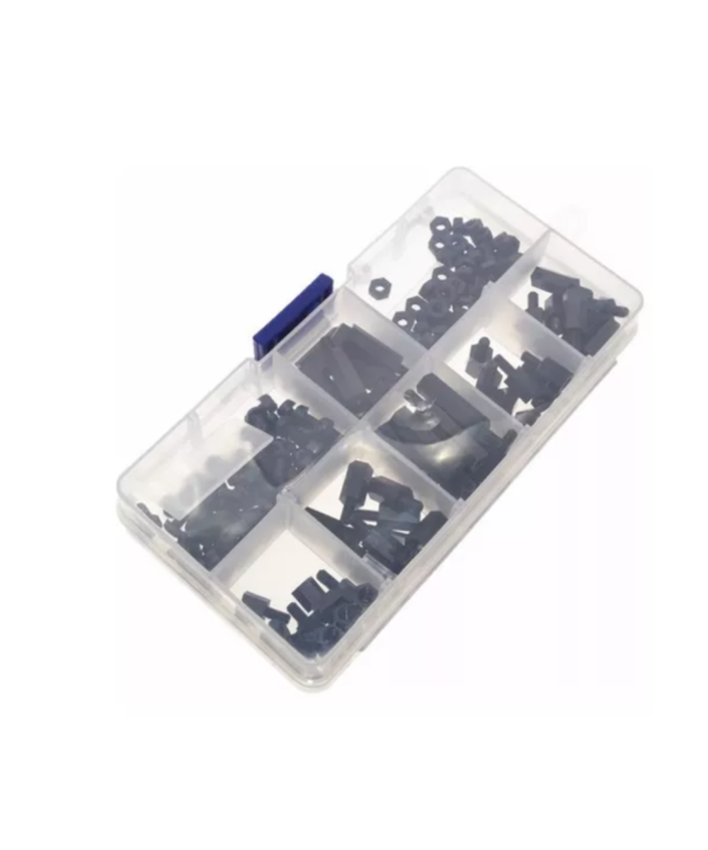 Tornillo haxagonal, tuerca esparragos M3 plasticos kit 180pcs