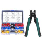 Crimpadora con Terminal para empalme para cable de energia redondos 200 unidades con estuche