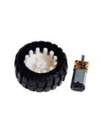 Motor con caja reductora metalica y llanta 6V/12V 100/300RPM