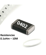 Resistencia SMD 1% 1/8W 0402 0.1OHM - 10M OHM (5 unidades)