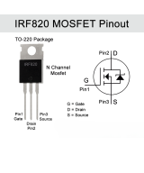 Transistor IRF820 MOSFET Canal N 500V 2.5A TO-220