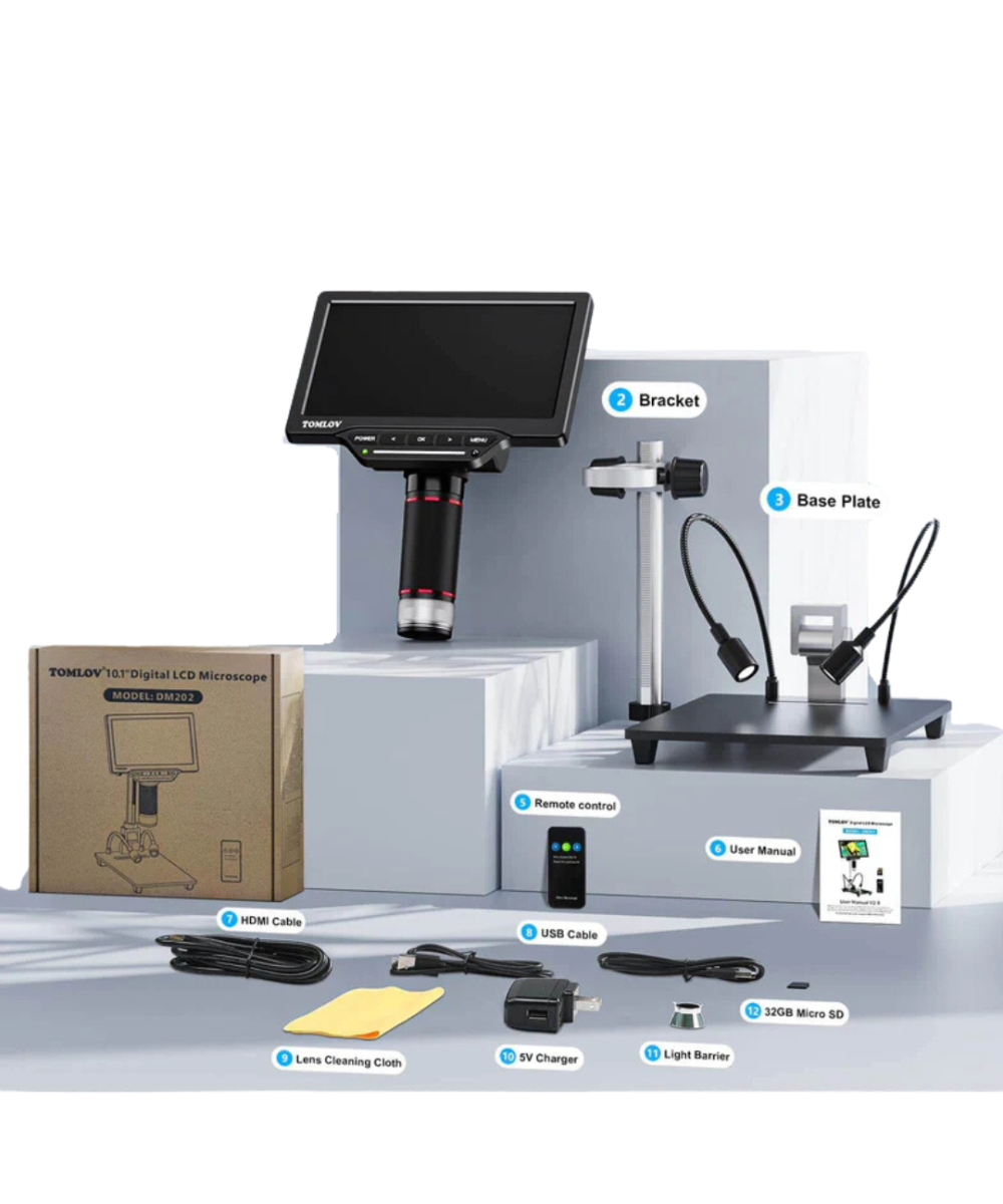 Microscopio TOMLOV 10.1 Pulgadas DM202/DM202 MAX