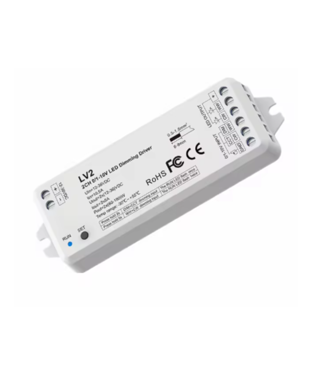 Controlador para tira LED LV2 2CH 0/1-10V