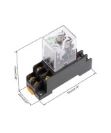 Rele electromagnético 12/24V DC - 110VAC 5A 8 y 11 pines con base para riel DIN
