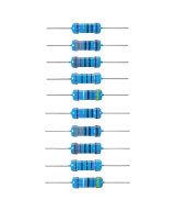 Resistencias de Filamento de Carbon 1W 5% 1 Valor (10 Unidades)