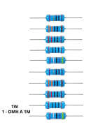 Resistencias de Filamento de Carbon 1W 5% 1 Valor (10 Unidades)