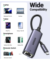 Adaptador de Red USB-C a RJ45 10/100/1000Mbps UGREEN