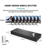 Separador de video HDMI 1 Entrada a 8 Salidas