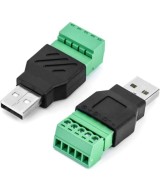 Puerto USB macho y hembra con tornillos