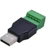 Puerto USB macho y hembra con tornillos