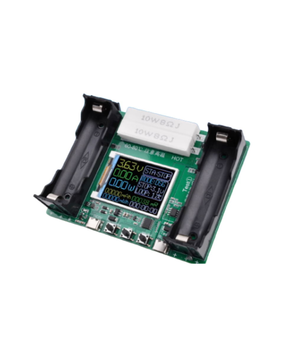Medidor de prueba para baterias 18650 doble con puerto usb-c