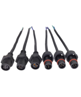 Conector impermeable 2/3/4 pines macho - hembra para montaje