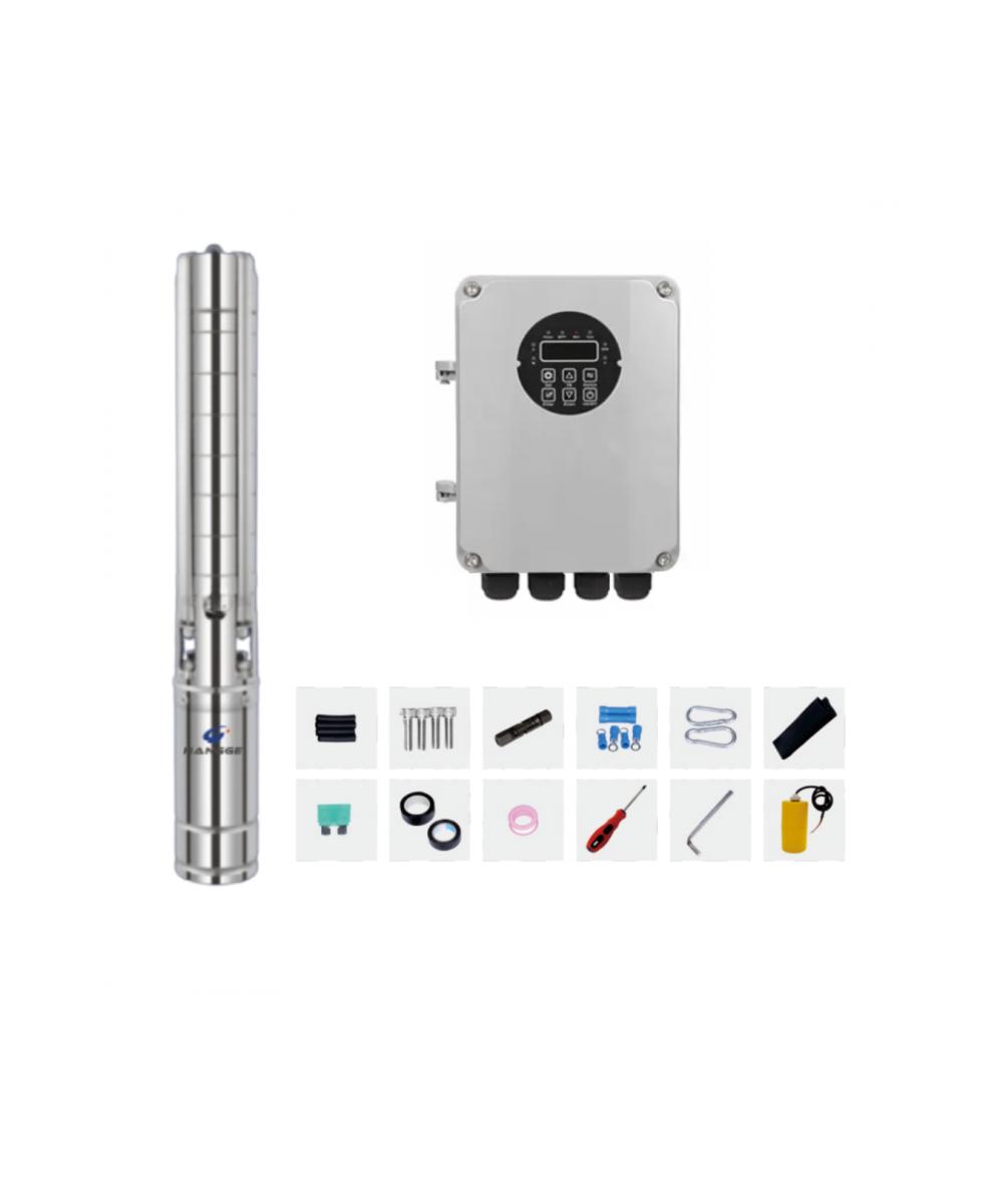 Kit de sistema de bomba solar sumergible multietapa con controlador MPTT  150V 1100W