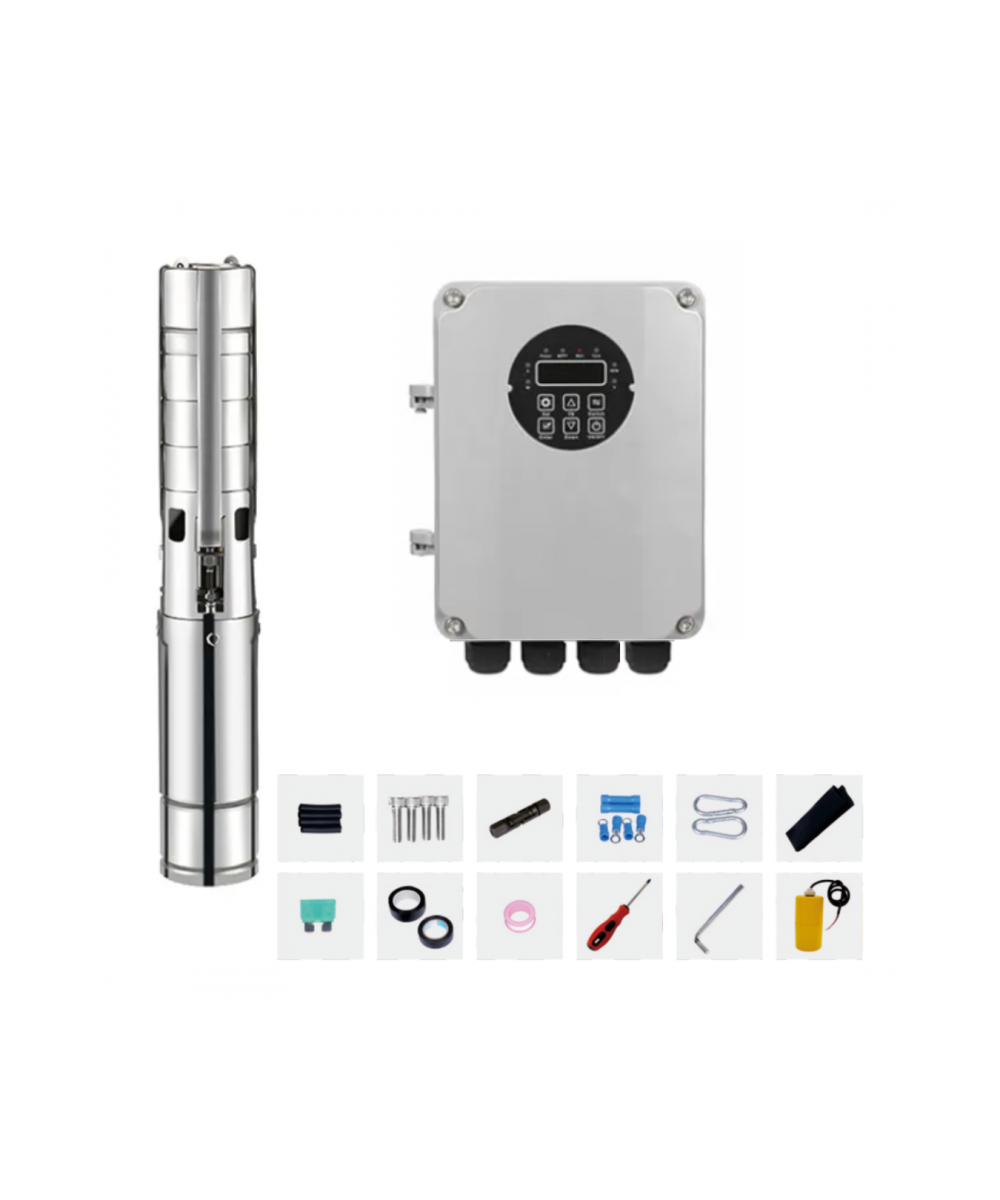 Kit de sistema de bomba solar sumergible multietapa con controlador MPTT 48V 500W