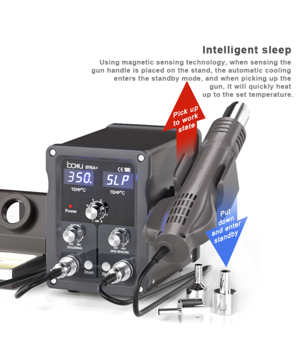 Estacion de soldadura 2 en 1 BAKU BA-898A+