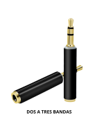 Adaptador de audio 3.5mm de dos a tres bandas / tres a dos bandas