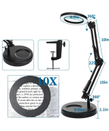 Lupa de mesa grande 10X con base HITTI