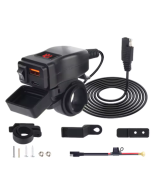 Adaptador de carga para moto / vehiculo 2 puertos USB 3.0 USB-C QC3.0 PD