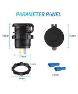 Adaptador de carga para vehiculo USB 3.0 USB-C QC3.0 PD 12-24V 60W (cigarrera)