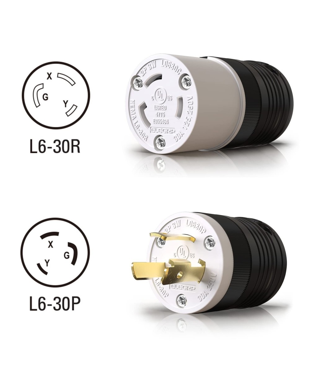 Enchufe y Conector de Bloqueo 2 Polos 30A 350V ELEGRP