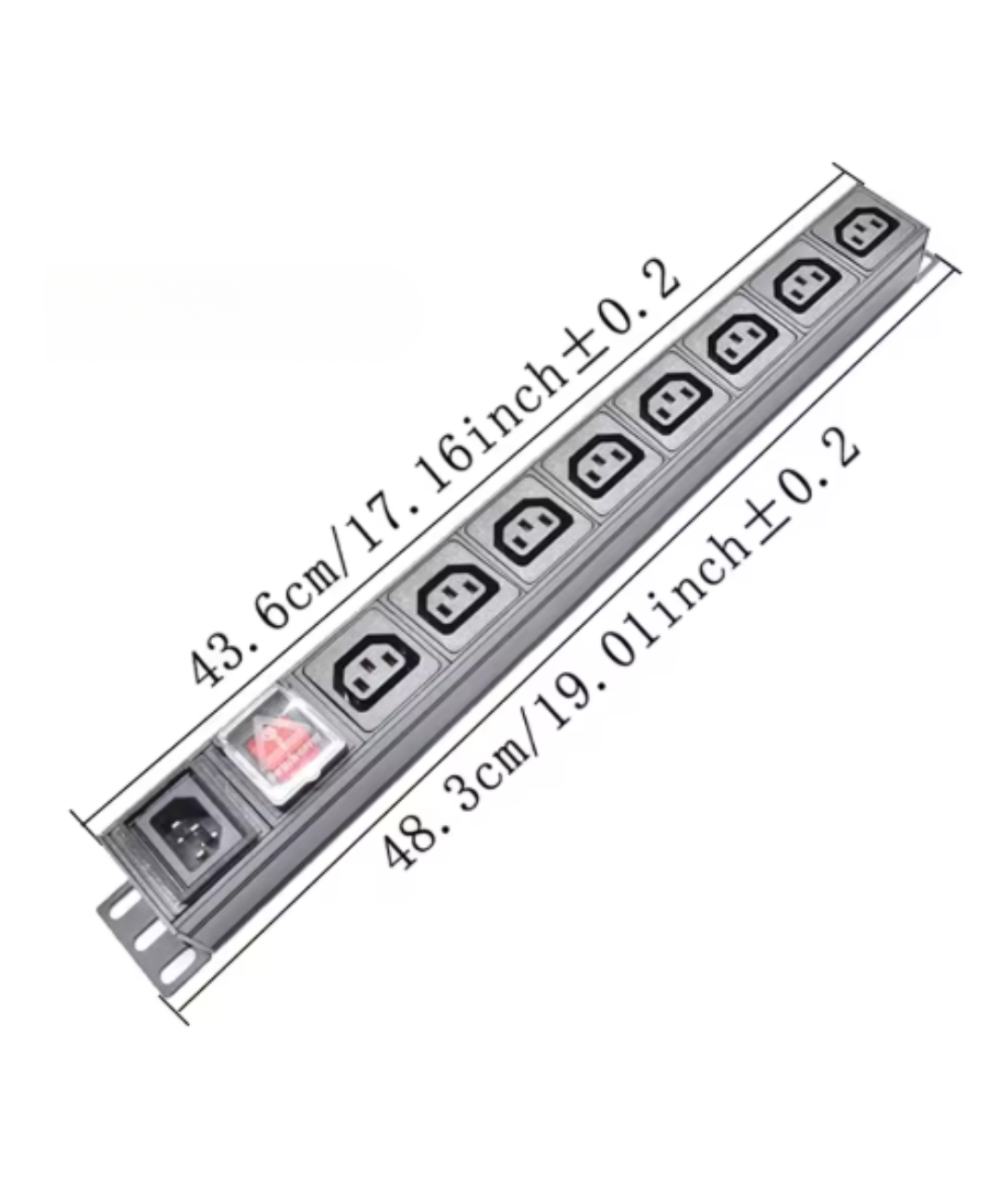 PDU horizontal de 8 tomas 110V - 250V