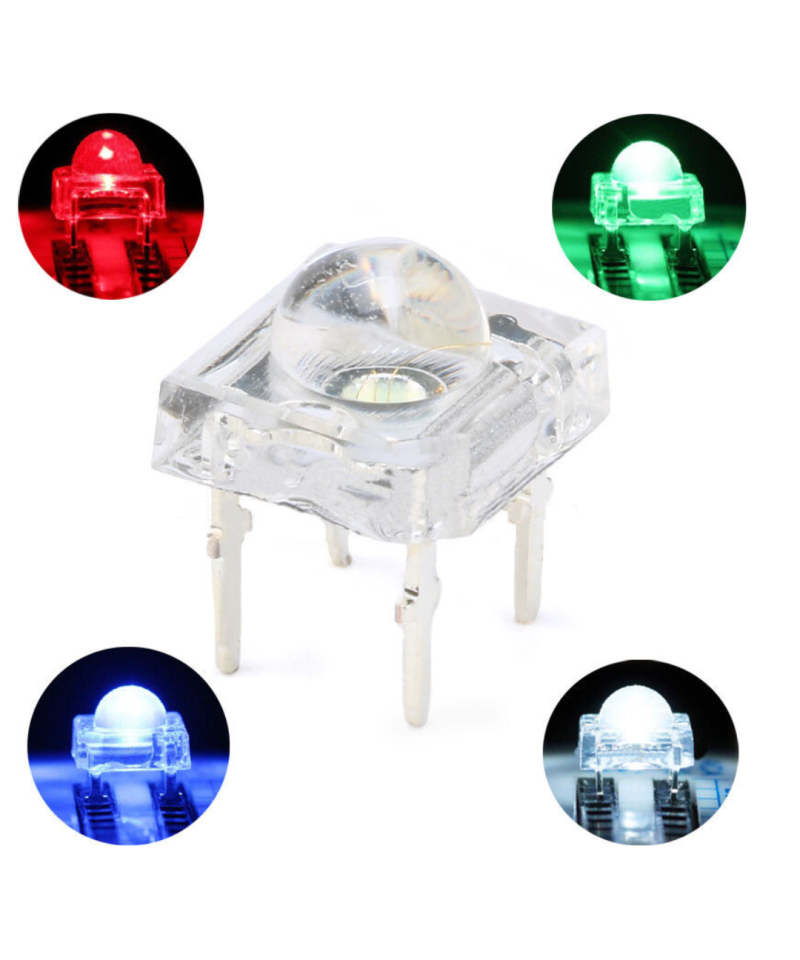 Diodo emisor de luz 5mm 4 Pines 5 unidades