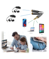 Separador de Audio para 2 Sets de Audifonos