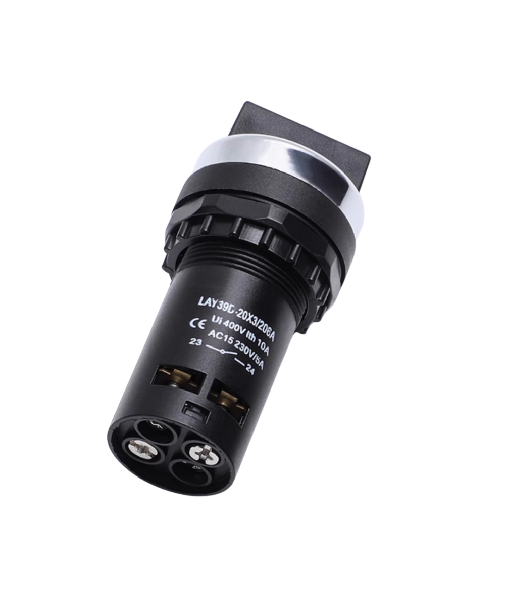 Boton industrial 2 y 3 posiciones negro