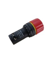 Boton industrial parada de emergencia rojo