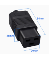 Adpatador de energia AC macho y hembra C19 a C20