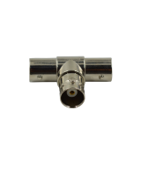 Conector separador BNC tres vías Hembra y Macho
