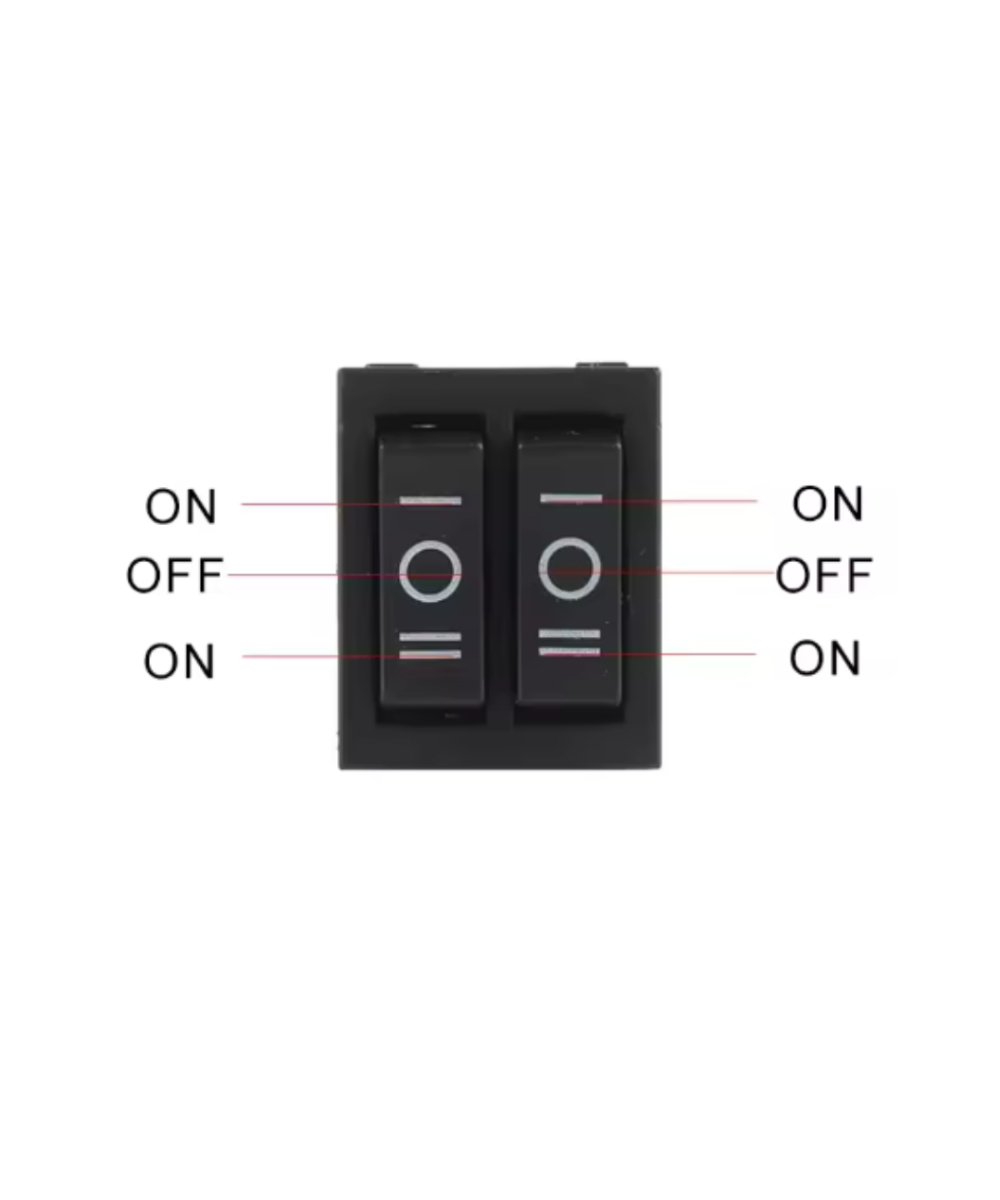 Interruptor basculante doble KCD6-202N-6P de 6 pines ON-OFF-ON