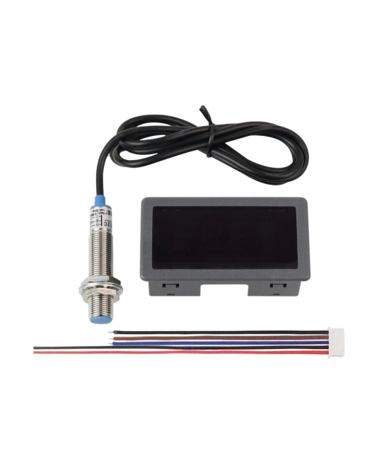 Medidor digital de velocidad (tacómetro) 220V AC con sensor hall