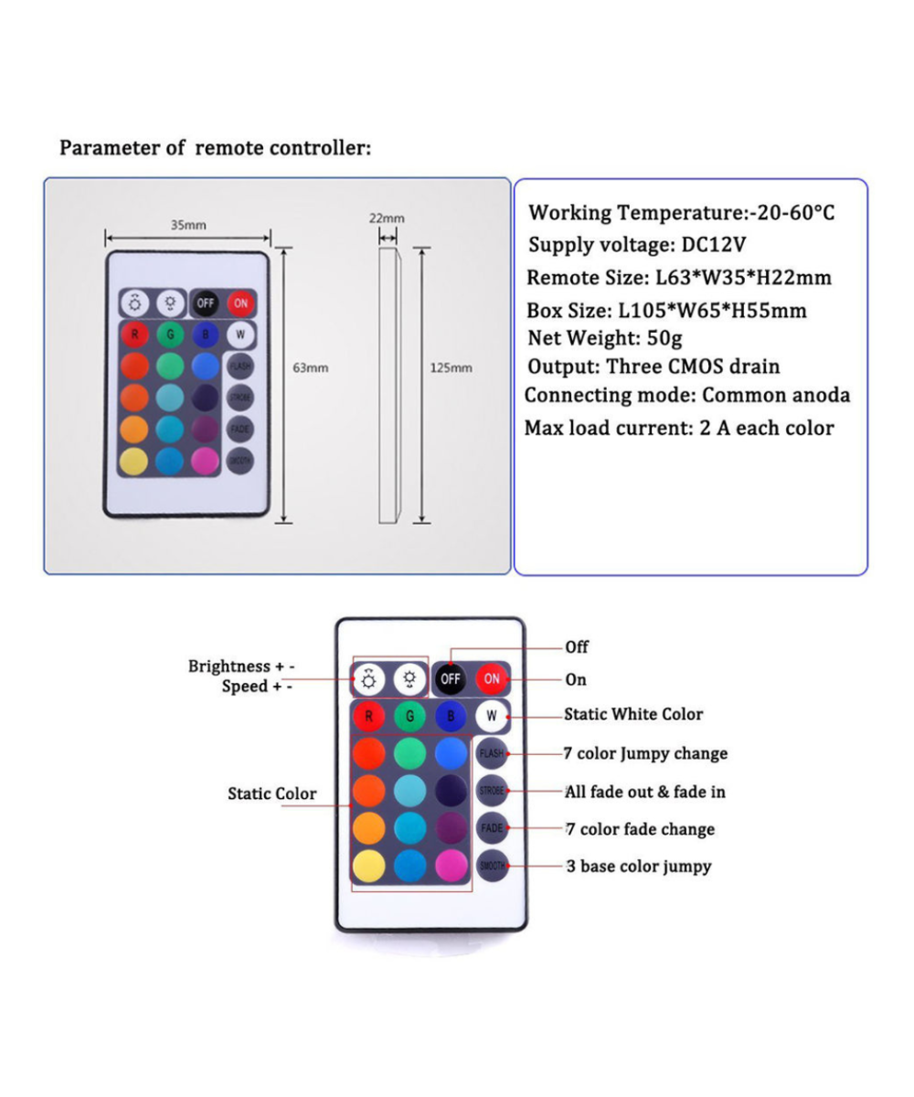 Control y driver para tira led RGB 12-24V