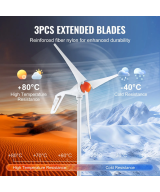 Generador de viento 500W 12V Aerogenerador 3 aspas VEVOR