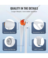 Generador de viento 500W 12V Aerogenerador 3 aspas VEVOR