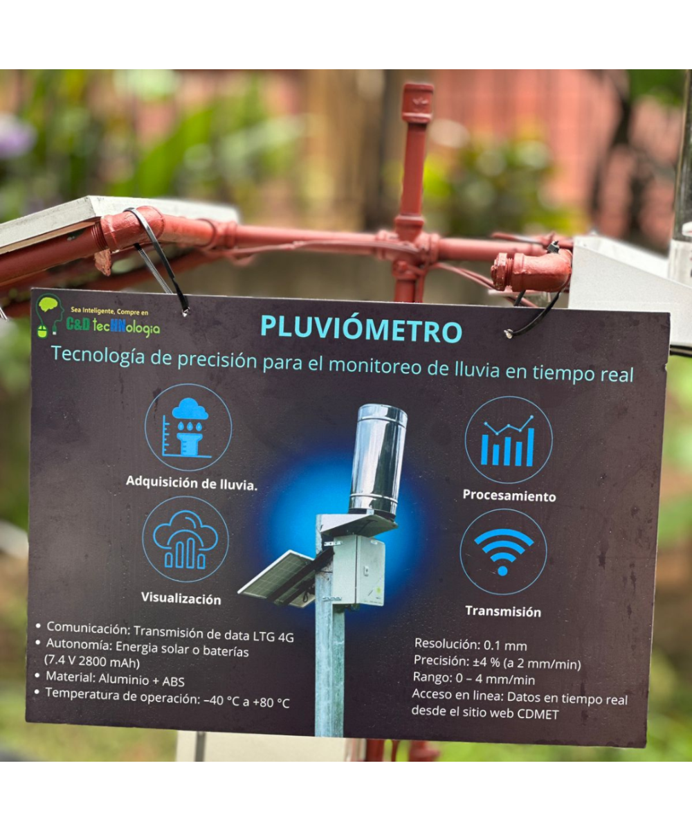 Sistema medidor de lluvia Pluviometro