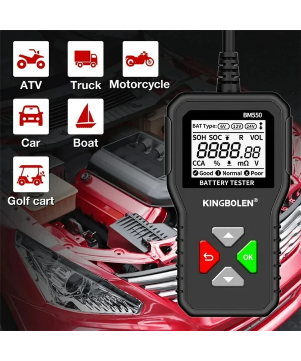Probador de Baterias de Carro 6V/12V/24V KINGBOLEN BM550