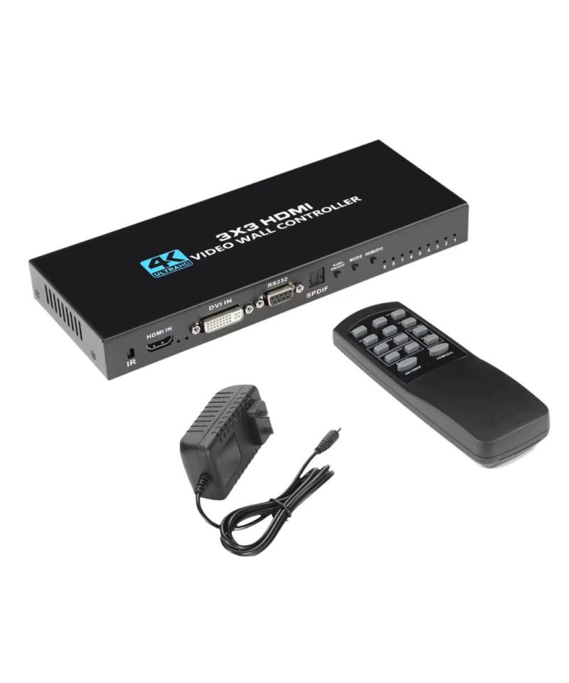 Separador Multipantalla Videowall 1 Entrada x 9 Salidas 4K HDMI/DVI/RS232