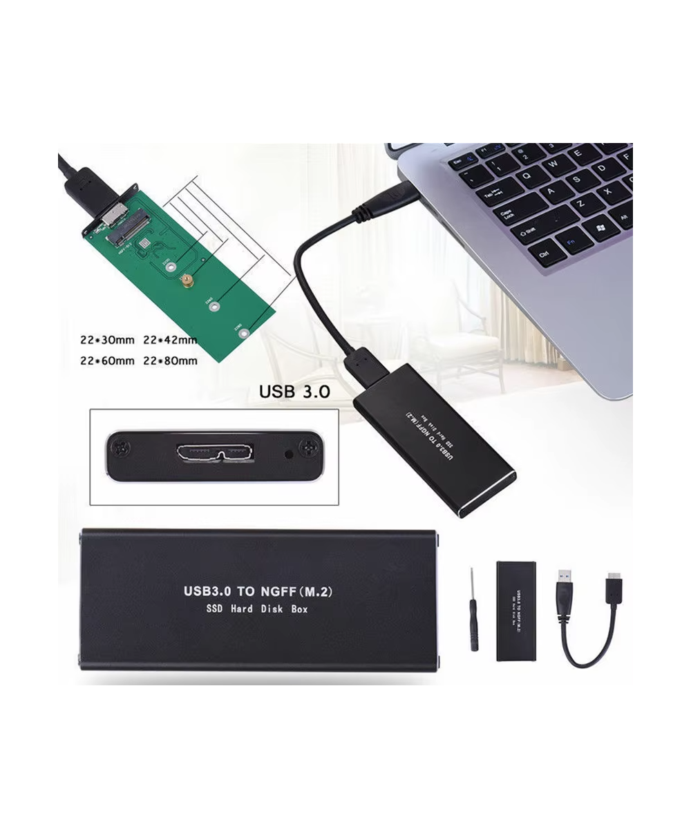 Adaptador para disco duro NGFF M.2 SATA SSD a USB 3.1 Tipo C, USB 3.0 a M.2 NGFF